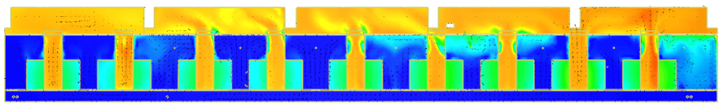 CFD-Simulation zur Darstellung von Warm- und Kaltgang-Temperaturen