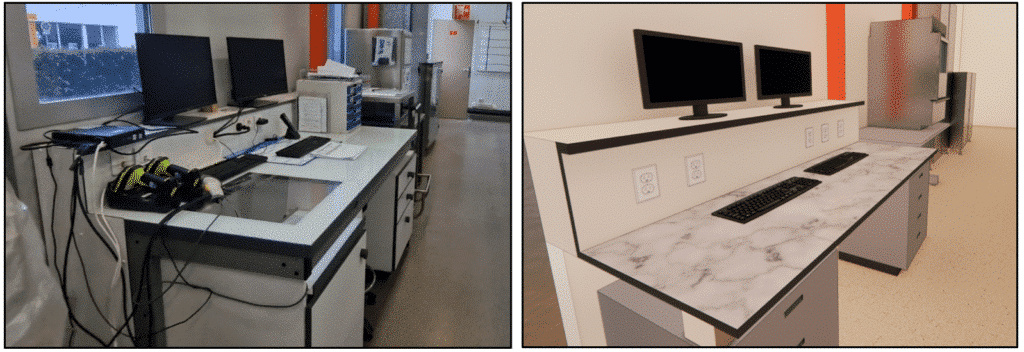 Modélisation 3D d'un laboratoire de type salle blanche - identification des détails de modélisation