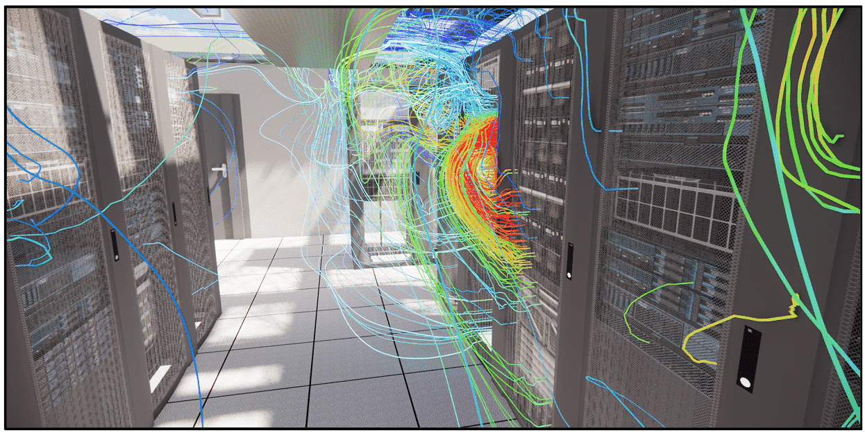 Recirculation des calories dans un data center
