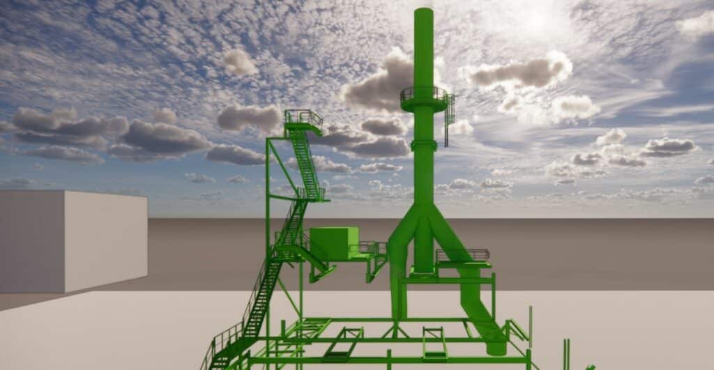 Modèle 3D dune cheminée industrielle